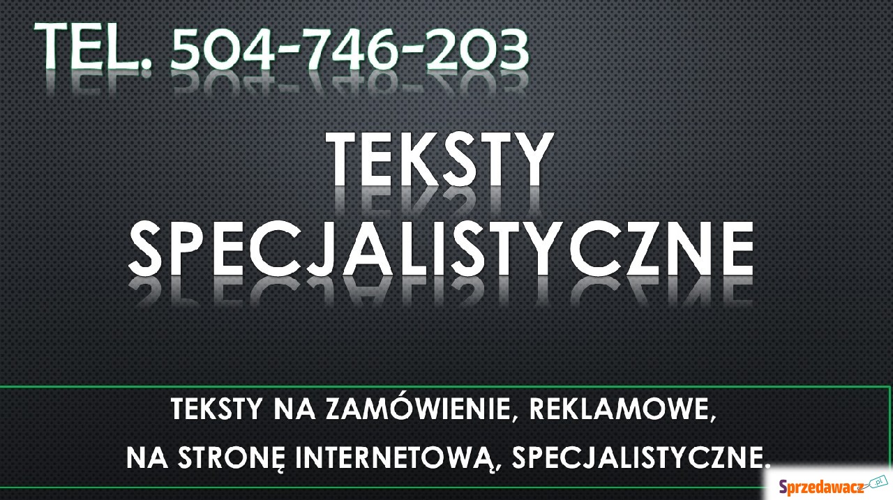 Pisanie tekstów na zamówienie,...
