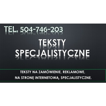 Pisanie tekstów na zamówienie, tel. 504-746-203. Cennik. Usługi copywritera. Prowadzenie bloga