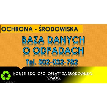 Baza danych o Odpadach. Pomoc, tel. 504-746-203. Rejestrowanie firmy. Konto, cena.