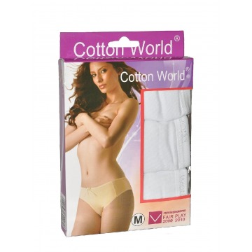 Figi cotton world lycra a'3 rozmiar: l, kolor: wielokolorowy, cotton world