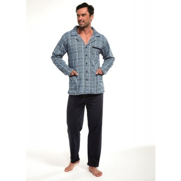 Piżama cornette 114/39 dł/r m-2xl rozpinana rozmiar: xl, kolor: jeans, cornette